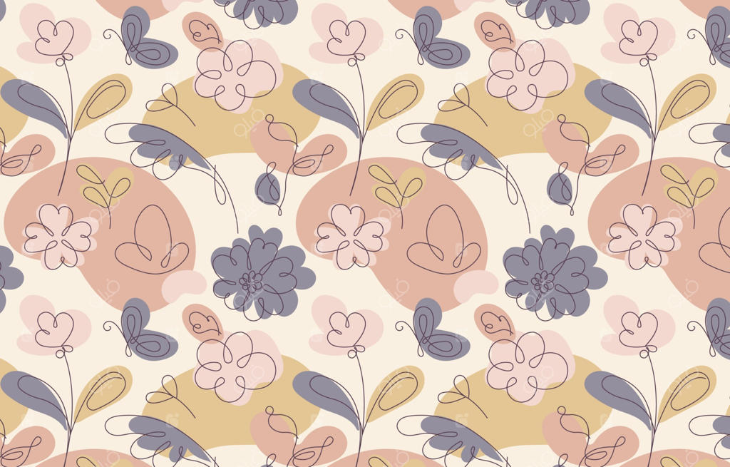 پس‌زمینه پترن هنری گل‌دار ساده