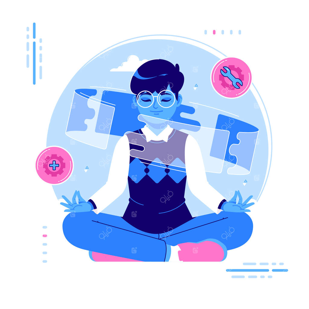 مفهوم تصویرسازی مدیتیشن مجازی آرام‌بخش