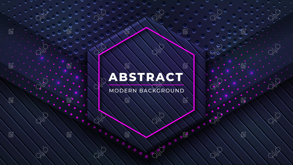 پس‌زمینه انتزاعی مدرن با ترکیب خطوط و نقاط صورتی درخشان