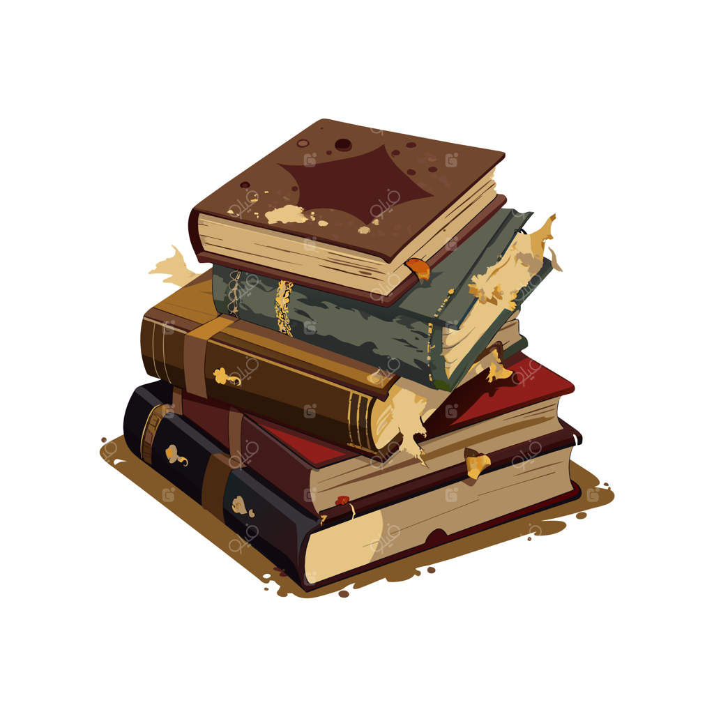 مفهوم تصویرسازی وکتور از انبوه کتاب‌ها