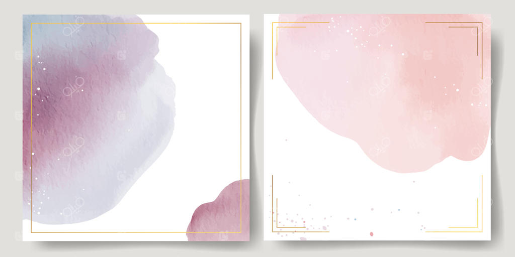 قاب‌های مد روز با لکه‌های آبرنگی: مجموعه‌ای از پس‌زمینه‌های آبرنگی و اشکال انتزاعی دست‌ساز.