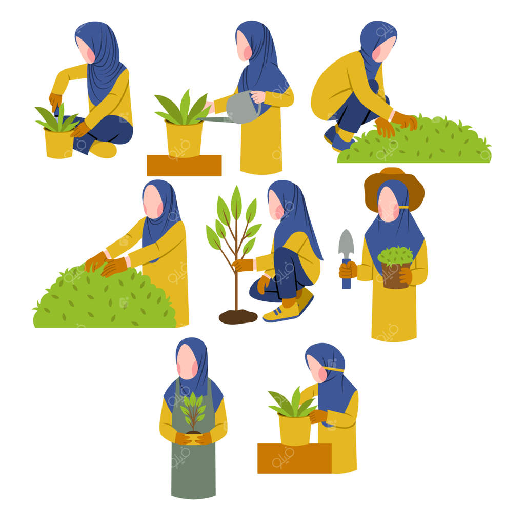 مجموعه شخصیت باغبان با حجاب