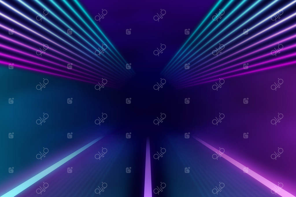 پس‌زمینه چراغ‌های نئونی انتزاعی