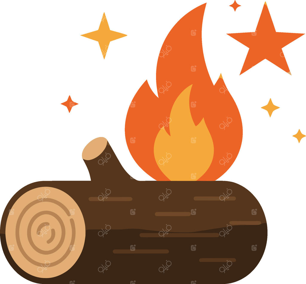 نماد آتش کمپ و ستاره‌ها