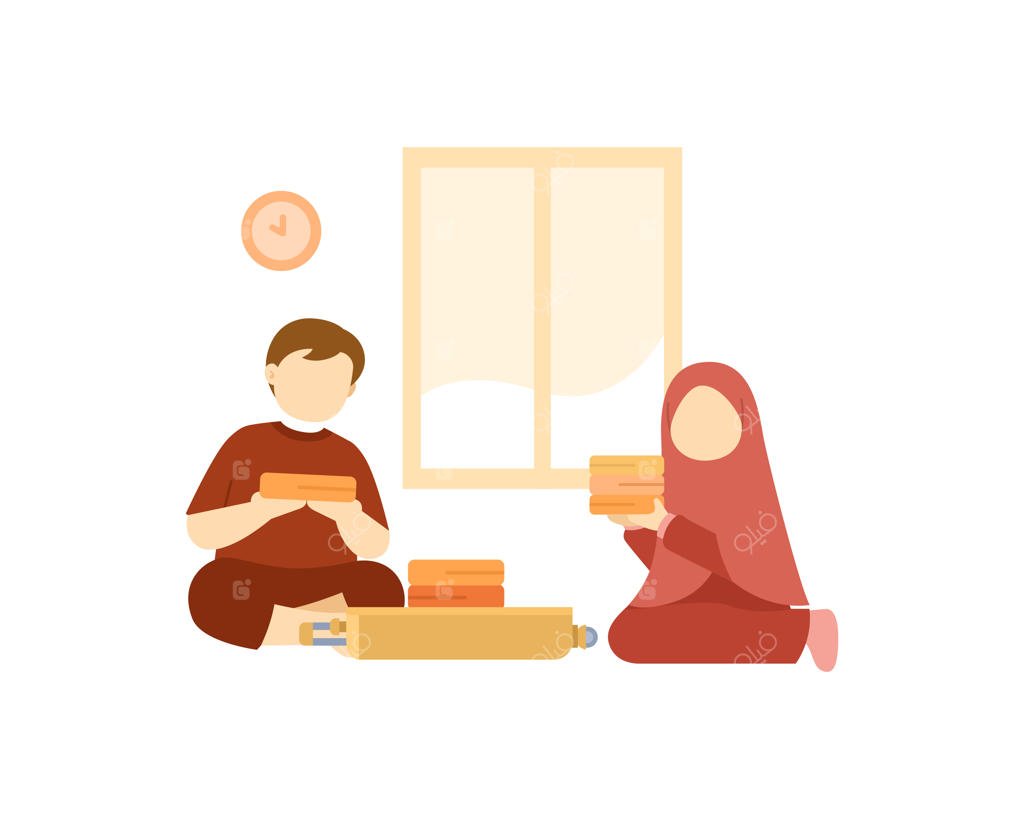 تصویر کودکان مسلمان که لباس‌ها را در چمدان می‌گذارند