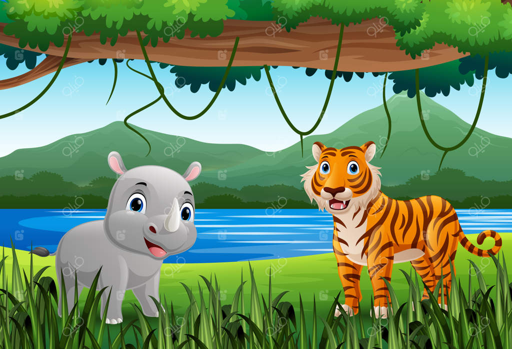 حیوانات کارتونی وحشی در جنگل