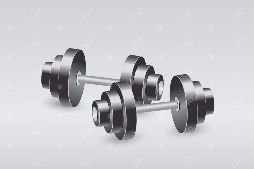 تصویر دو دمبل، طراحی گرافیکی