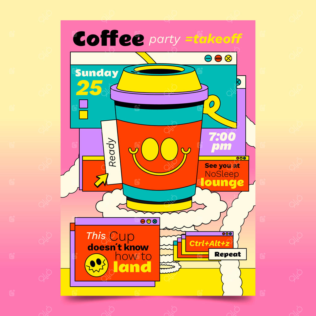 تراکت دعوت به جشن قهوه نوشی