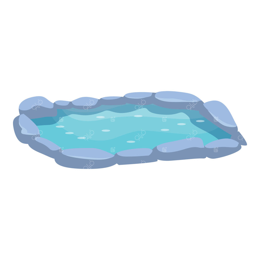 حوضچه مصنوعی کوچک در فضای باز با سنگ‌های اطراف برای تزئین باغ