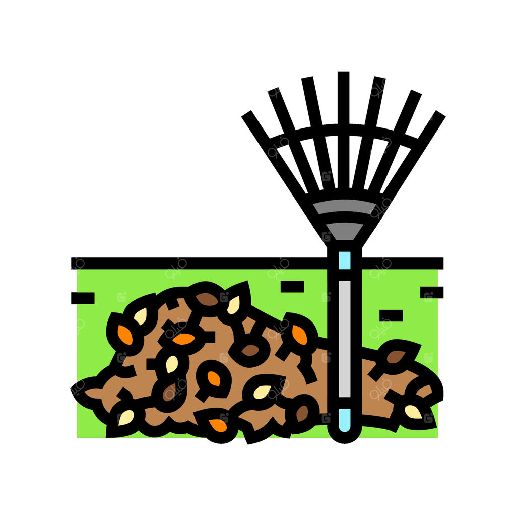 تصویر رنگی نگهداری باغ: جمع‌آوری برگ‌ها