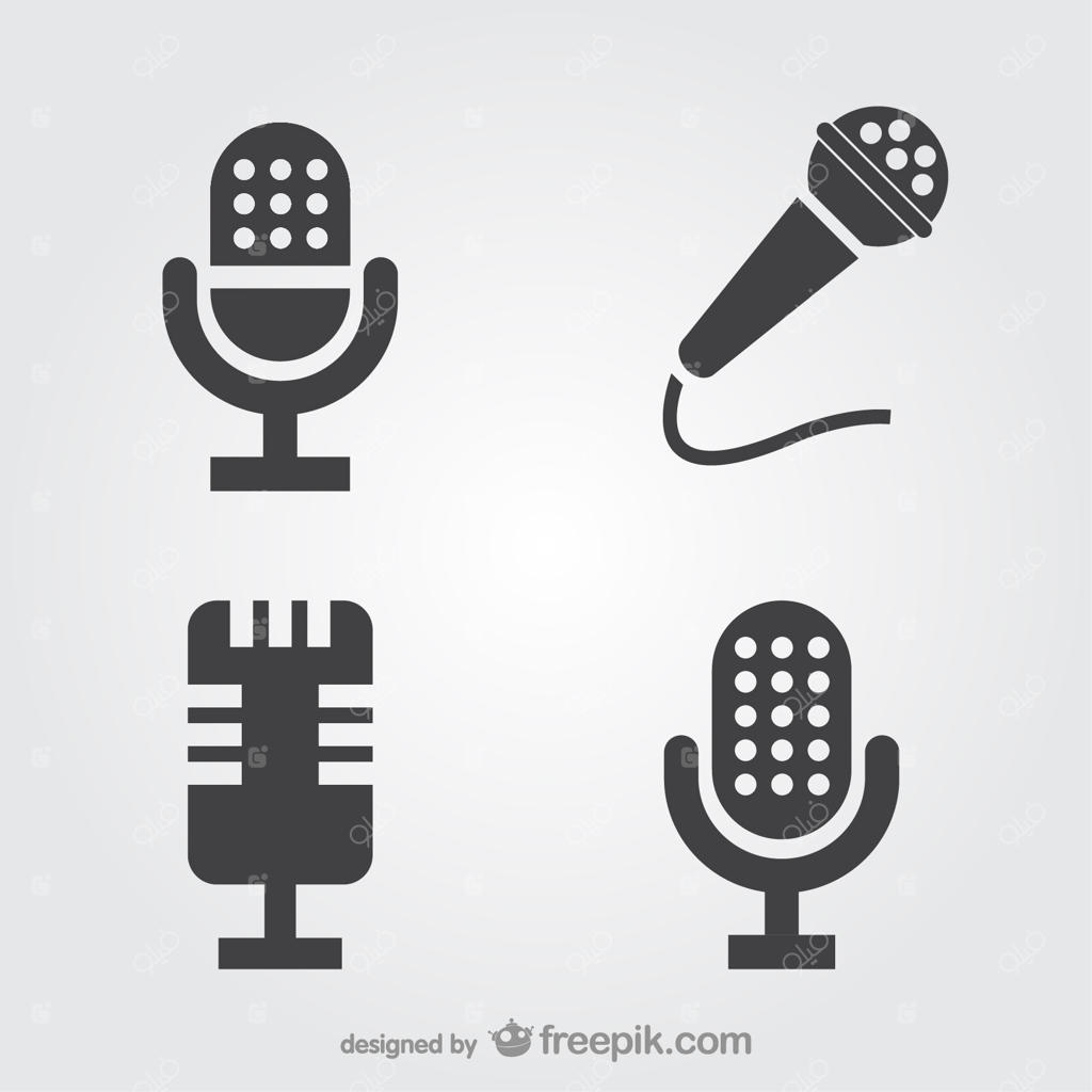 مجموعه آیکون‌های میکروفون