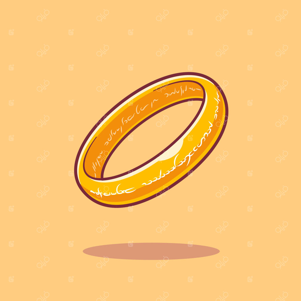 تصویر وکتور آیکون کارتونی حلقه طلا. آیکون مفهوم مالی. وکتور پریمیوم. سبک کارتونی و تخت.