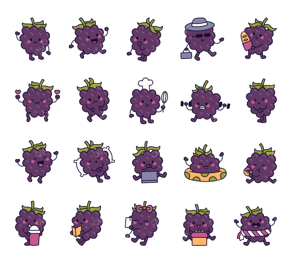 شخصیت‌های کارتونی بلک‌بری با احساسات مختلف