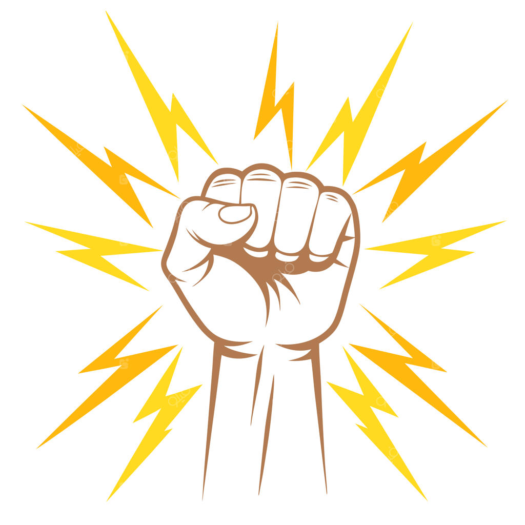 مشت گره‌کرده و صاعقه؛ نماد اعتراض و قدرت، مناسب برای لوگوی باشگاه بدنسازی