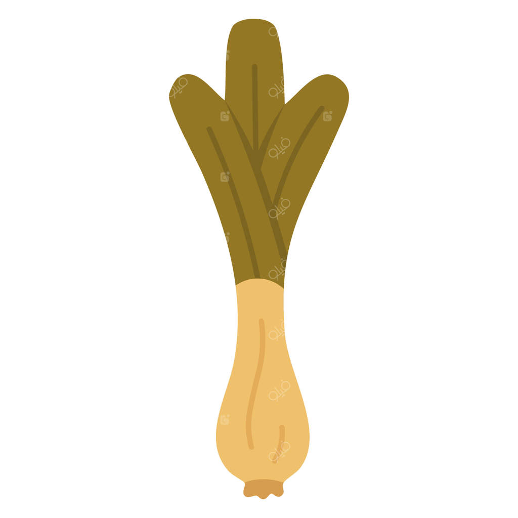 تصویرسازی تخت از تره‌فرنگی تازه با برگ‌های سبز، مناسب برای موضوعات برداشت و باغبانی.