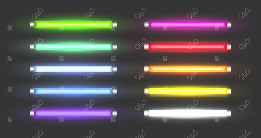 لامپ‌های نئون و ال‌‌ای‌دی لوله‌ای درخشان با رنگ‌های زنده و ایجاد فضایی خیره‌کننده