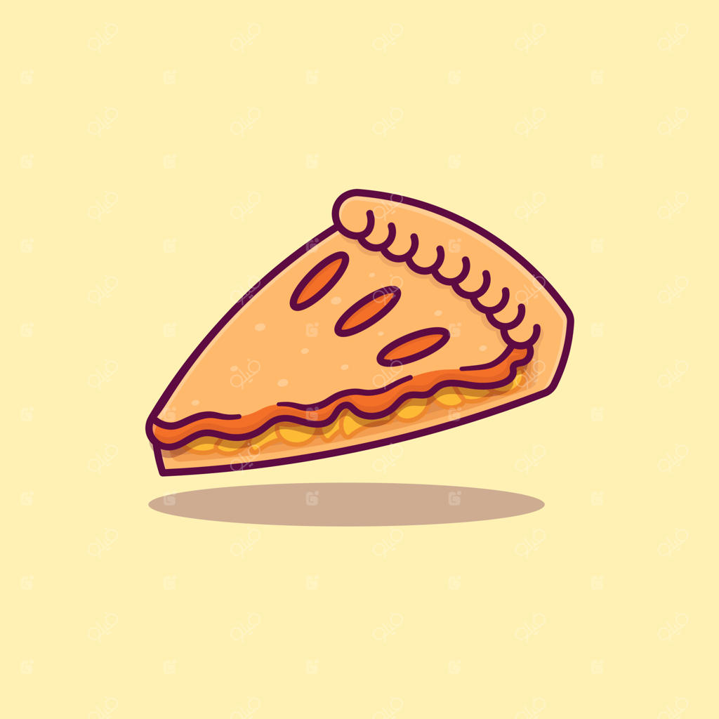 وکتور کارتونی برش پای سیب