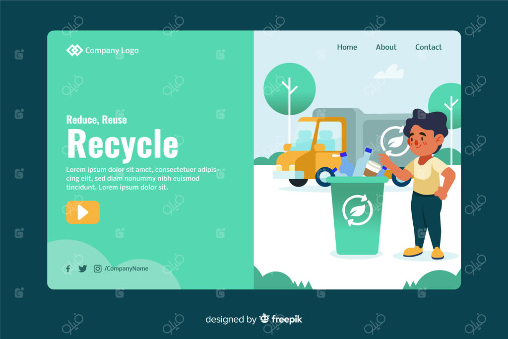 قالب صفحه فرود بازیافت ساده