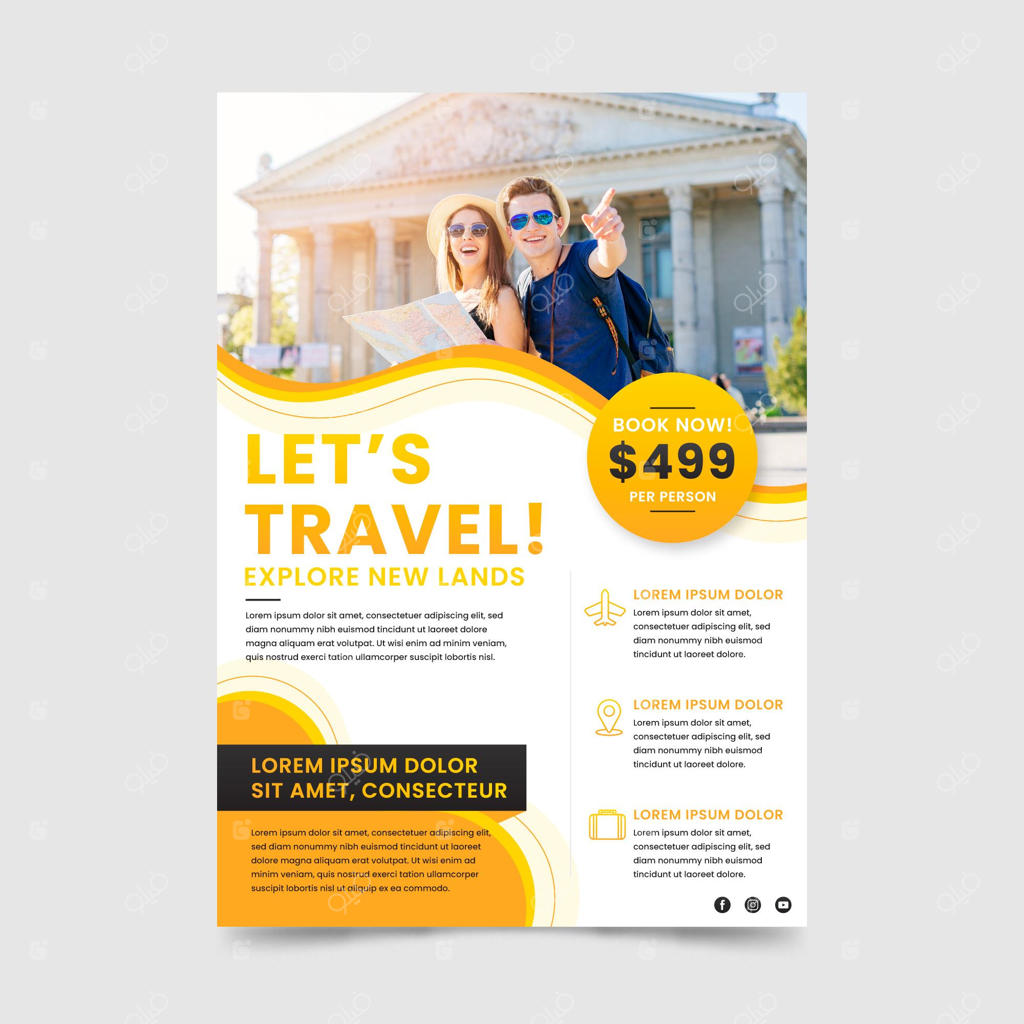 قالب بروشور فروش سفر همراه با عکس