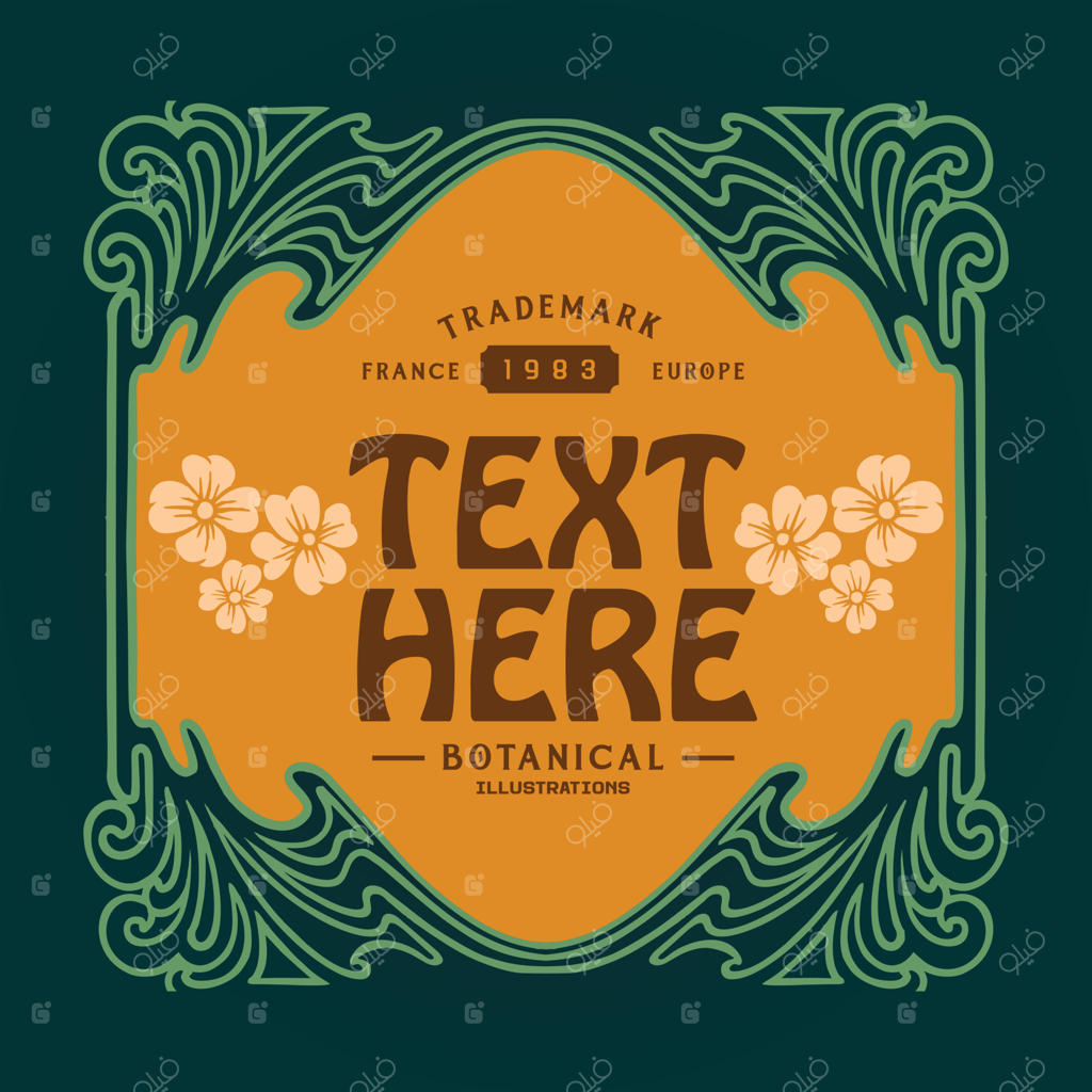 تصویر کلاسیک قاب گل در سبک هنر نو