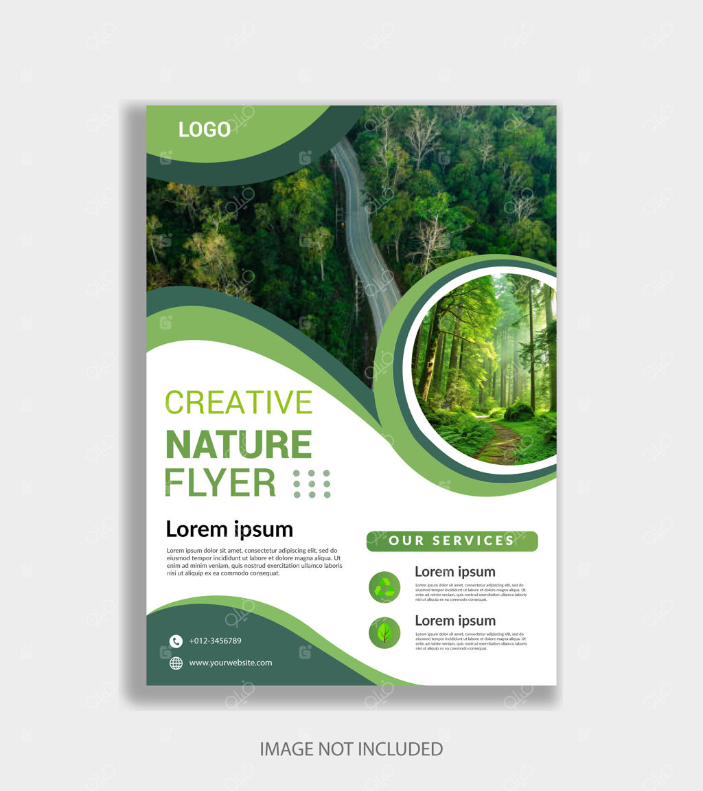 قالب خلاقانه تراکت طبیعت ویژه بوم‌گردی و خدمات زیست‌محیطی