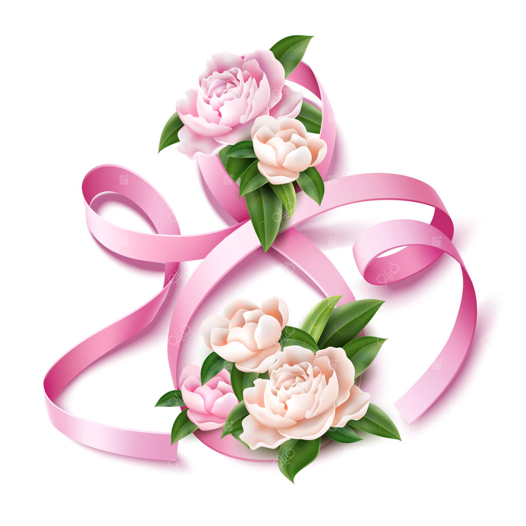 روبان زیبای عدد 8 همراه با گل‌های صدتومانی