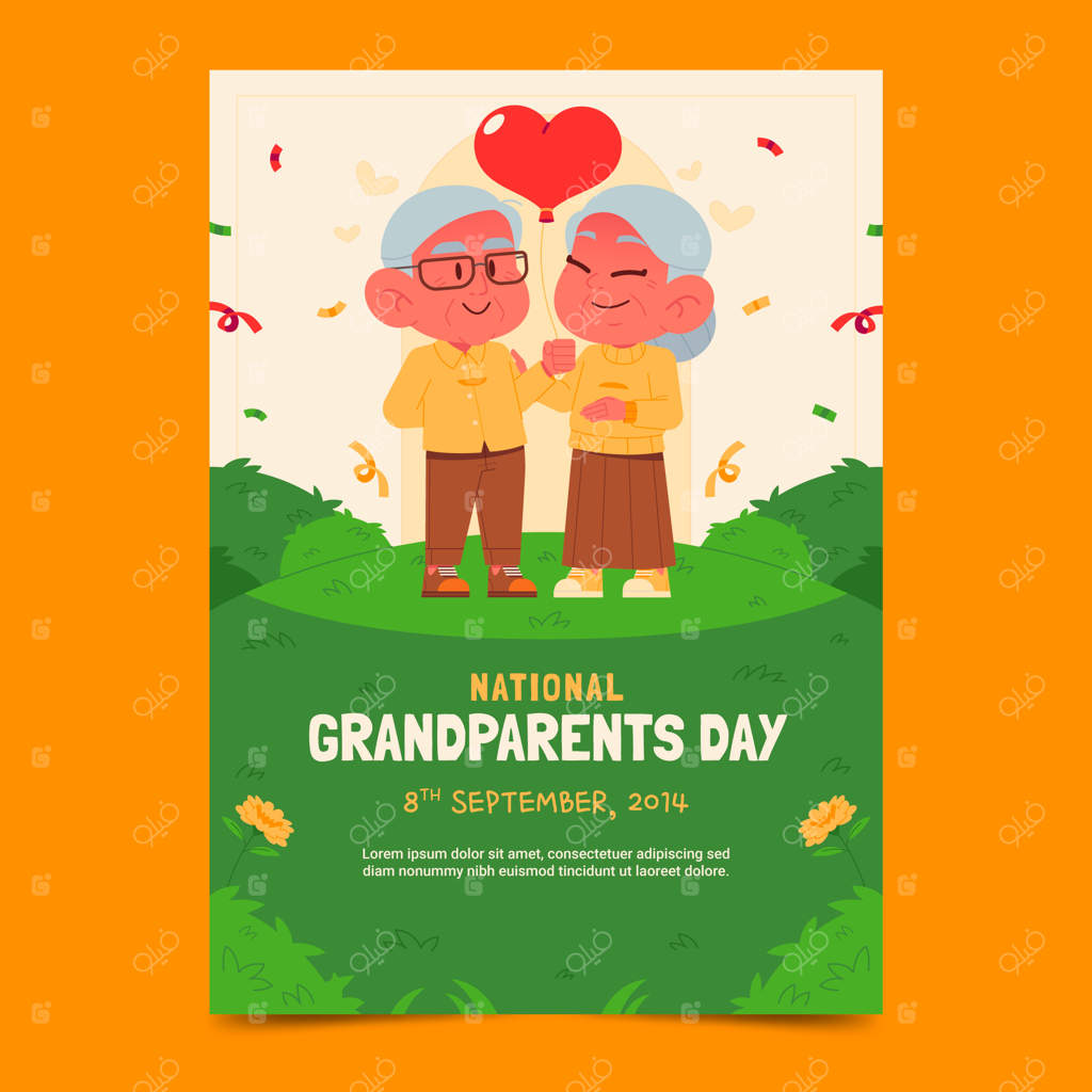 طراحی قالب پوستر روز پدربزرگ و مادربزرگ