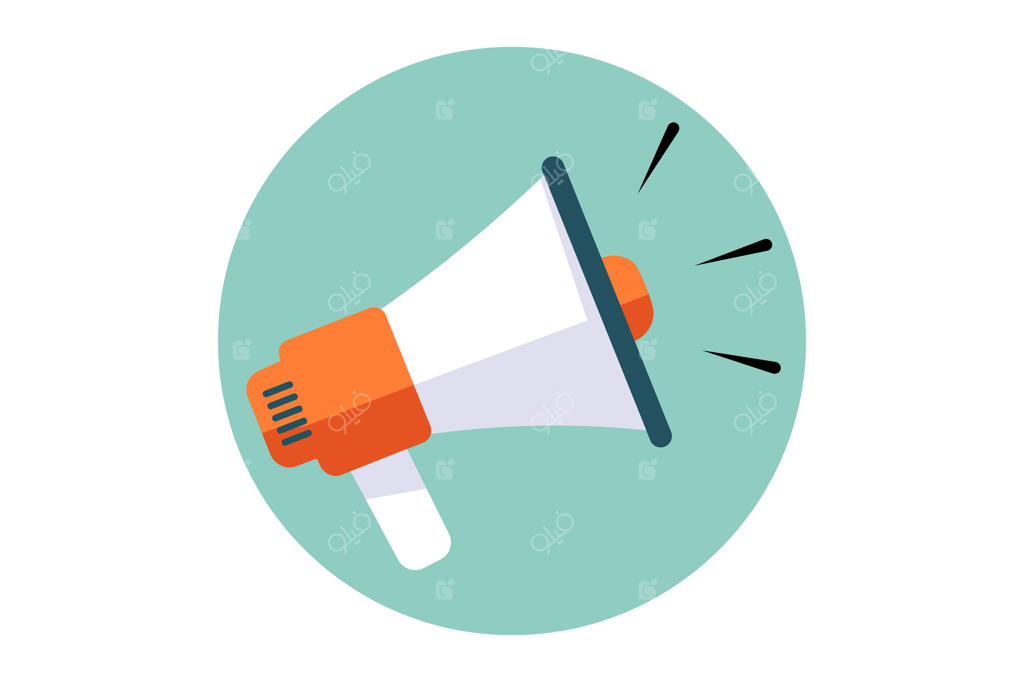 طرح وکتور بلندگو و مگافون مدرن، آیکون و نماد سخنرانی عمومی