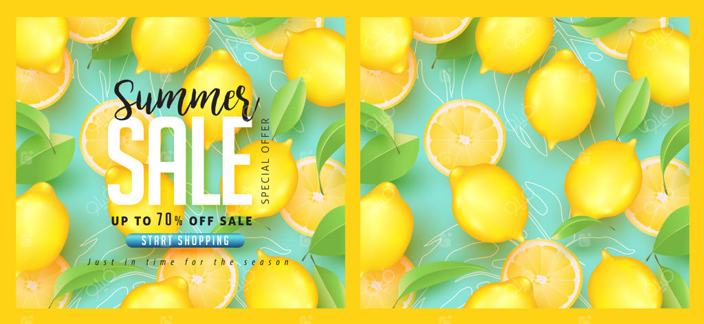 طراحی فروش ویژه تابستان با قالب انتزاعی لیموی استوایی.