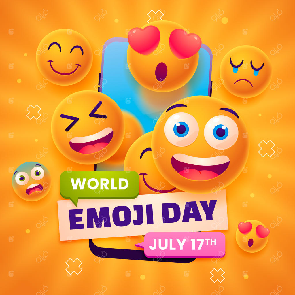 تصویرسازی روز جهانی اموجی به سبک گرادینت