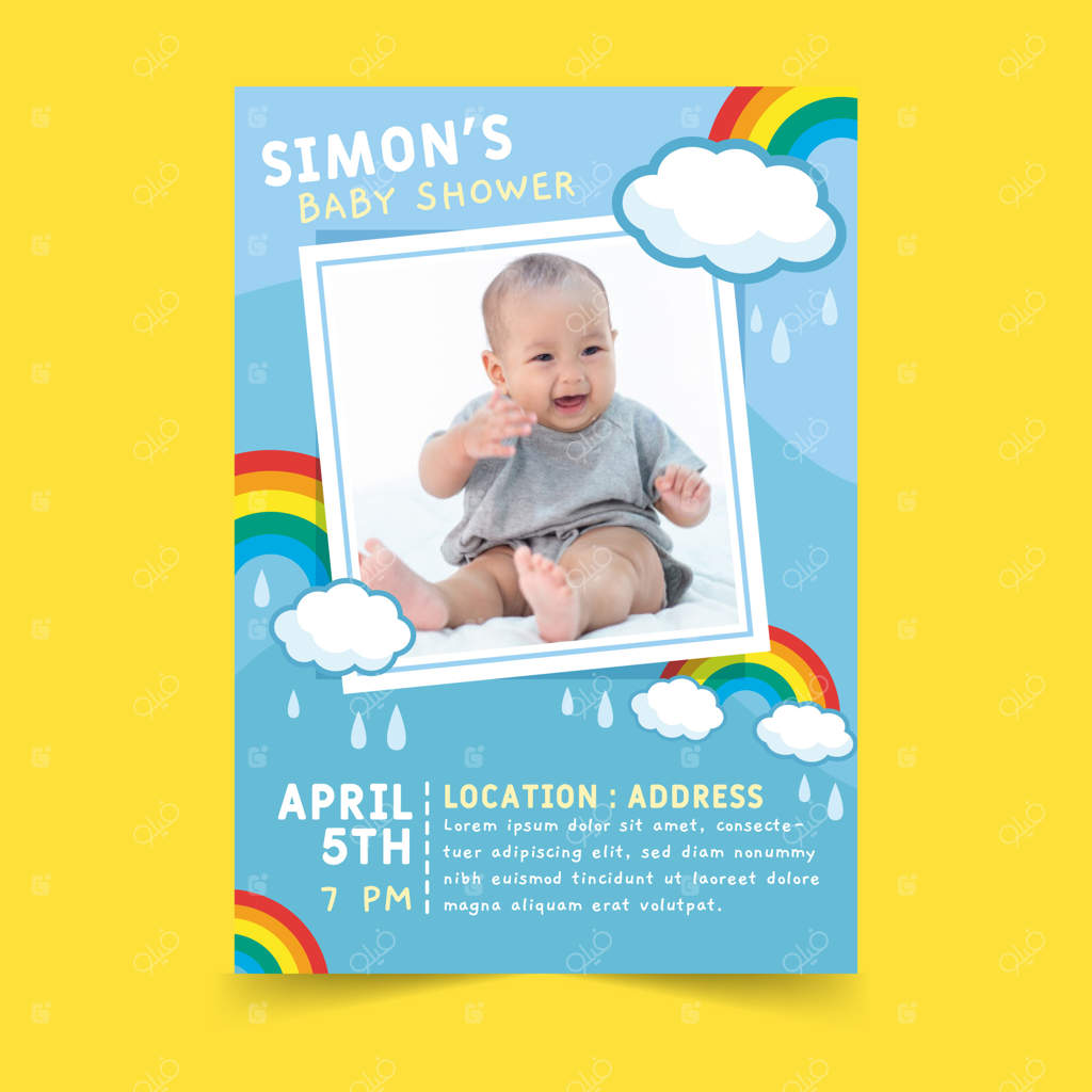 کارت دعوت جشن سیسمونی با عکس نوزاد