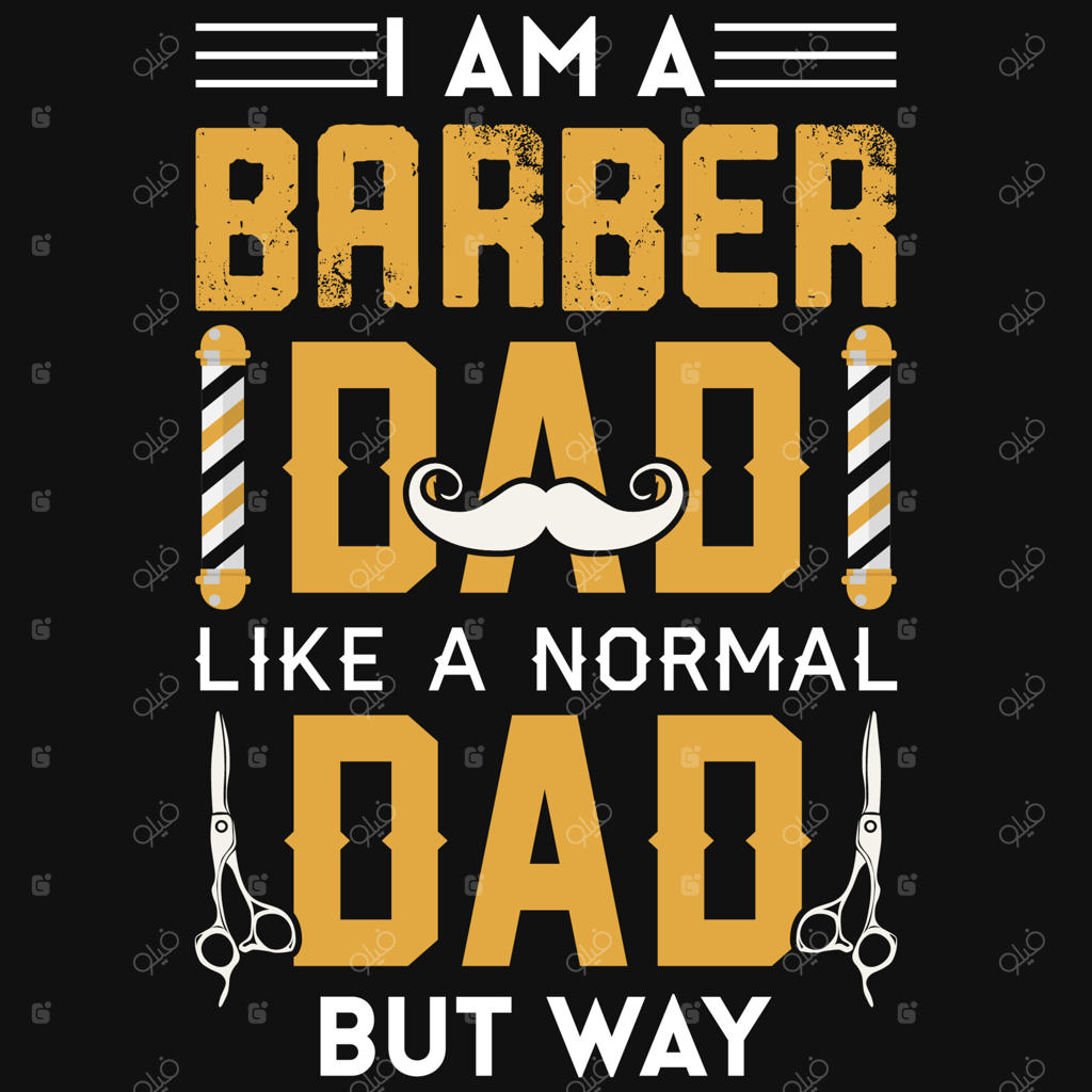 طراحی تیشرت با طرح تایپوگرافی برای پدر آرایشگر