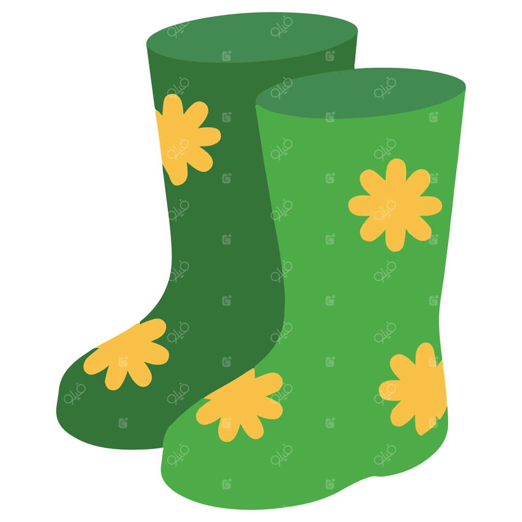 تصویر چکمه‌های باغبانی: هنر باغ رنگارنگ، کلیپ‌آرت باغبانی شاد، طراحی مخصوص باغبان