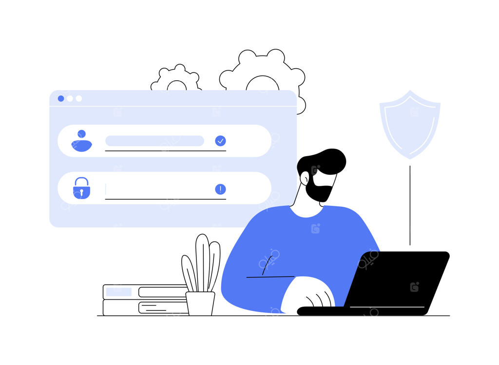 تصویرسازی وکتور مفهوم انتزاعی ایجاد رمز عبور جدید