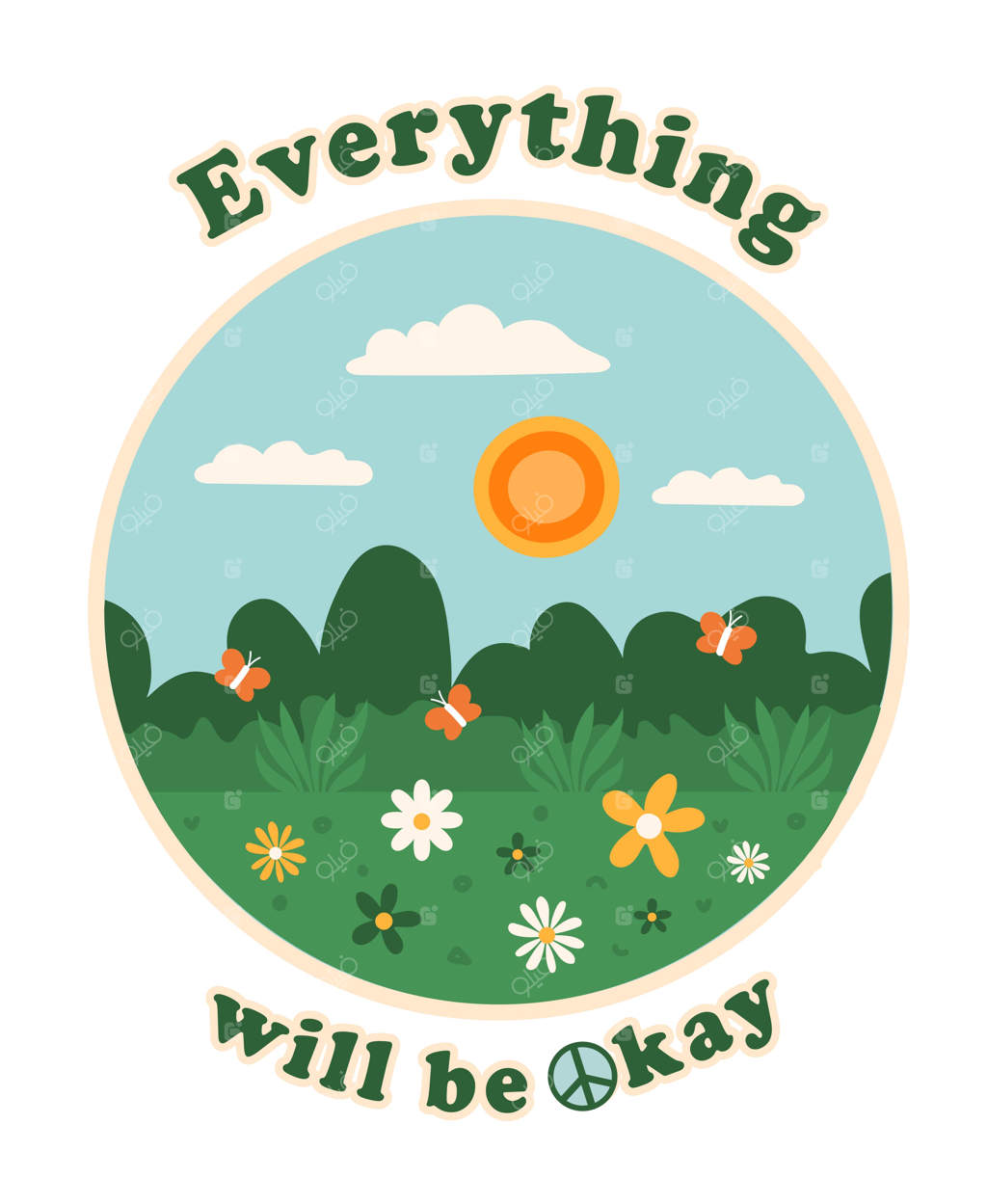 شعارهای هیپی با گل‌ها