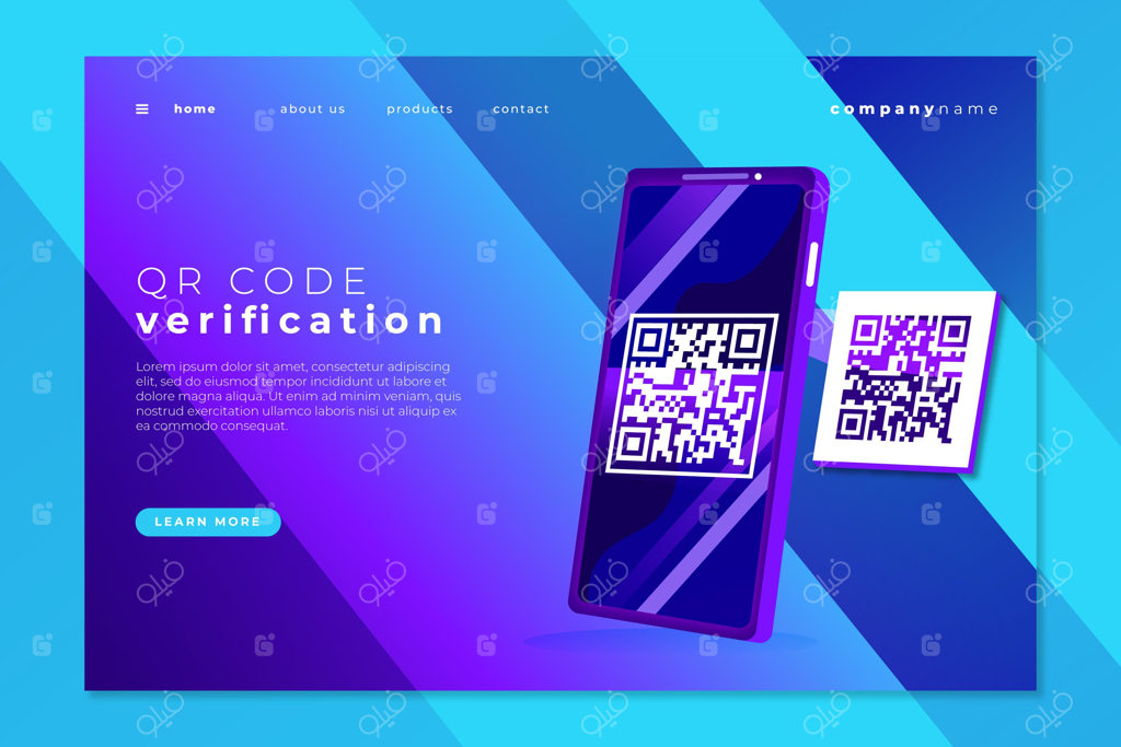 قالب صفحه فرود کد QR