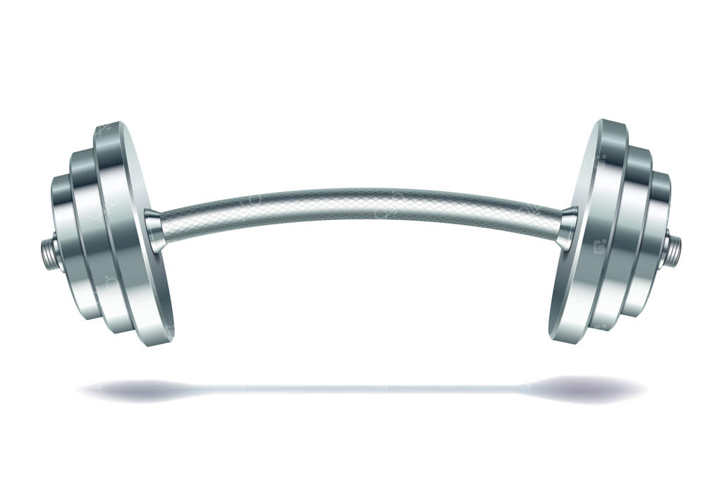 تصویر واقعی هالتر فلزی در پس‌زمینه سفید.