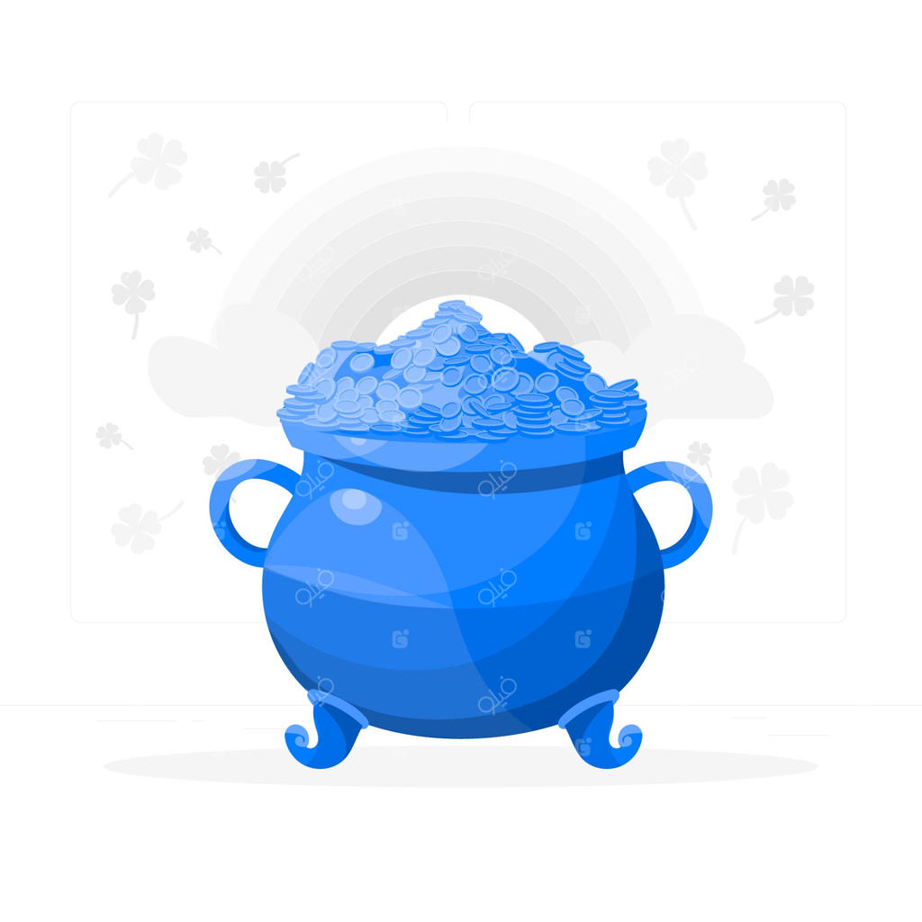 طرح مفهومی ظرفی پر از طلا