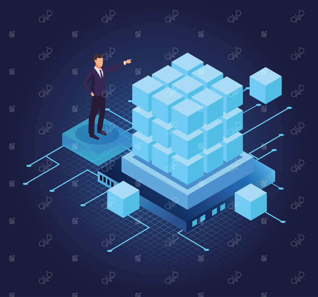 تاجر و فناوری به صورت ایزومتریک