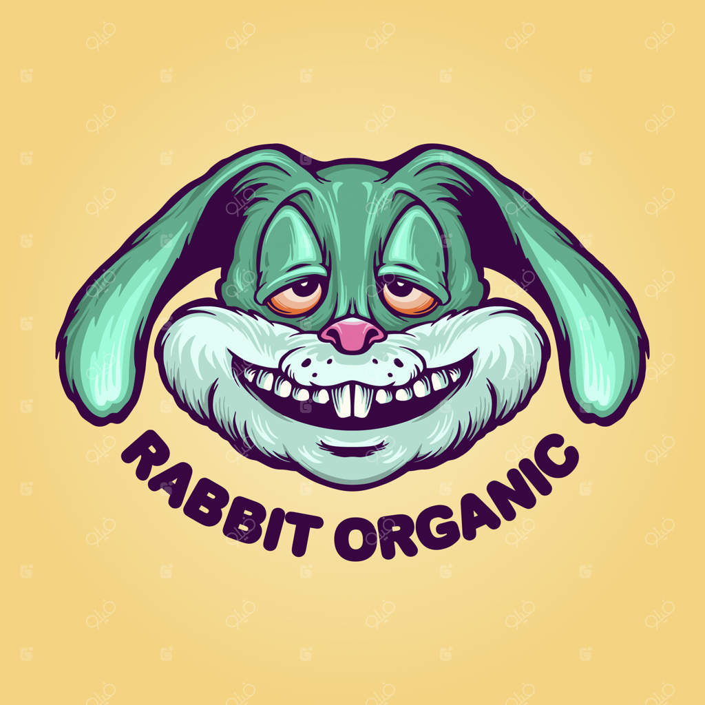 لوگوی ماسکات ارگانیک خرگوش پرنده