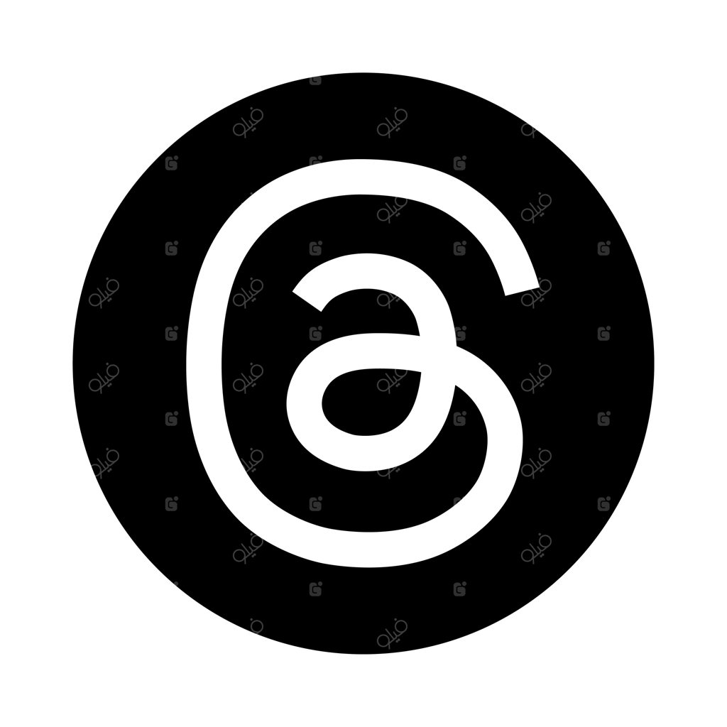 آیکون گرد لوگوی اپلیکیشن تردز (Threads)؛ شبکه اجتماعی گفتگوی متنی اینستاگرام