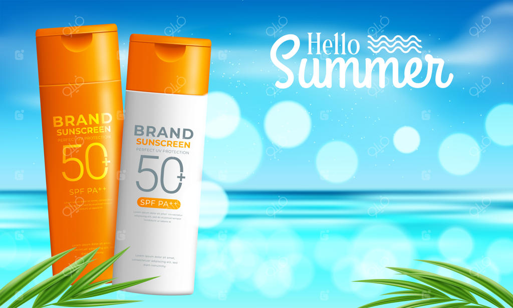 قالب طراحی محصولات آرایشی محافظت از آفتاب