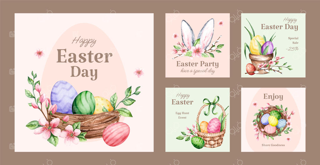 مجموعه پست‌های اینستاگرام برای جشن عید پاک