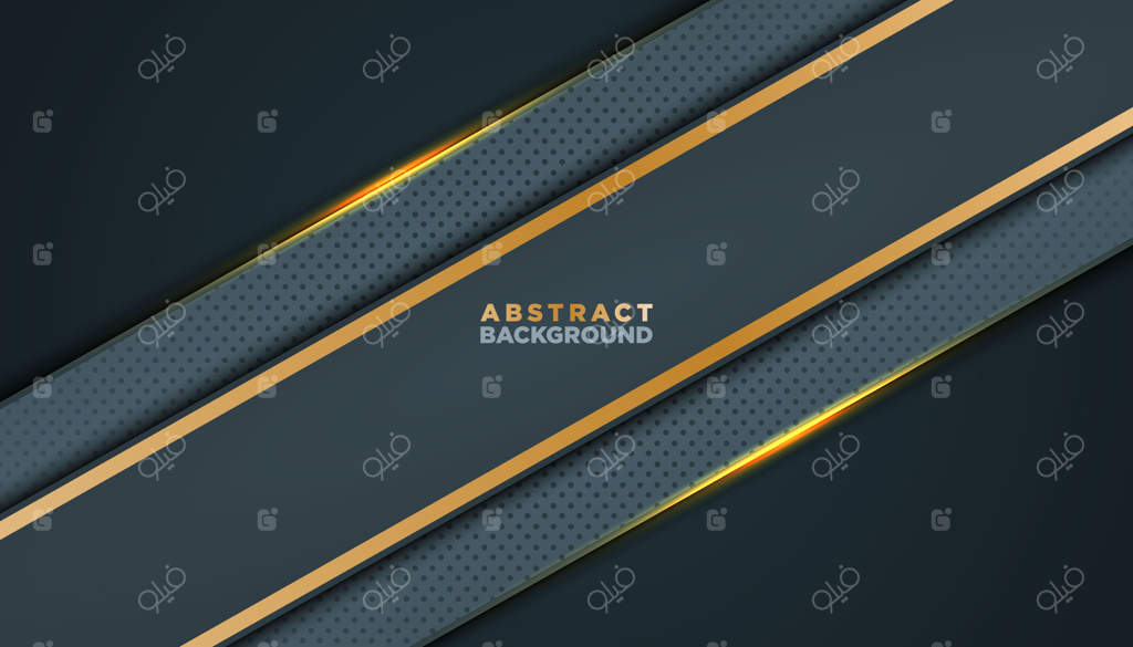 پس‌زمینه انتزاعی تیره با لایه‌های سیاه همپوشان. بافت تزئین‌شده با عناصر طلایی.