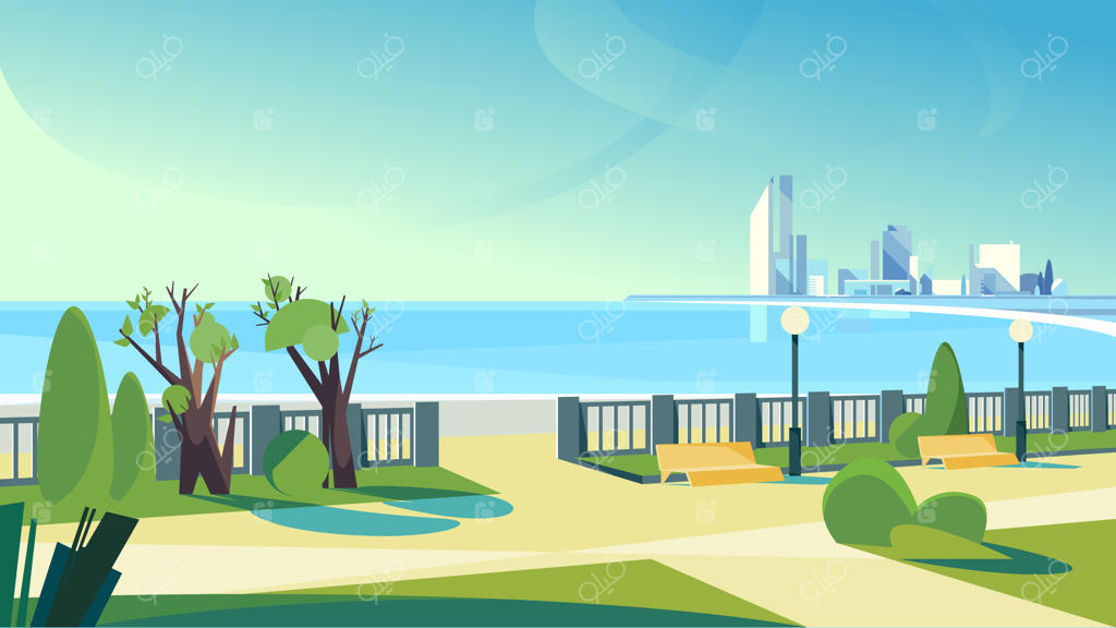 ساحل شهری در فصل بهار؛ صحنه‌ای زیبا از شهر.