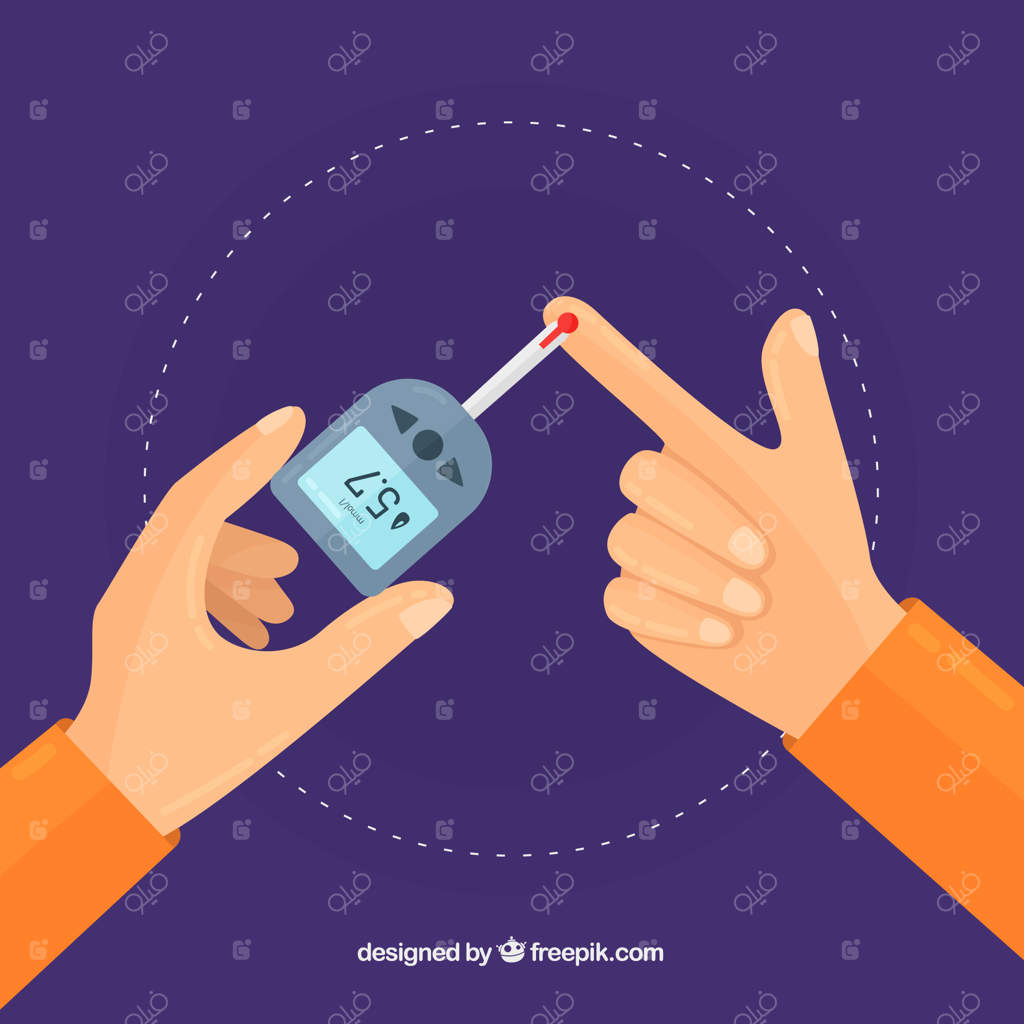 آزمایش قند خون با طراحی ساده و مدرن