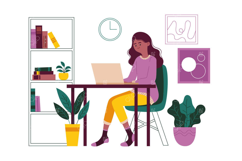 صحنه کار از راه دور به صورت دستی نقاشی شده است