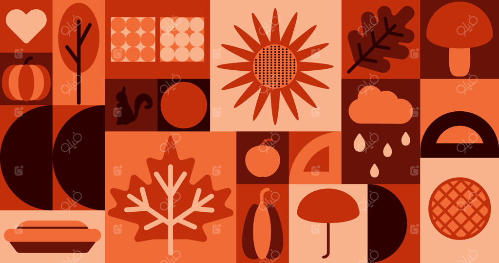 مجموعه عناصر گرافیکی پرطرفدار پاییزی - پرو وکتور