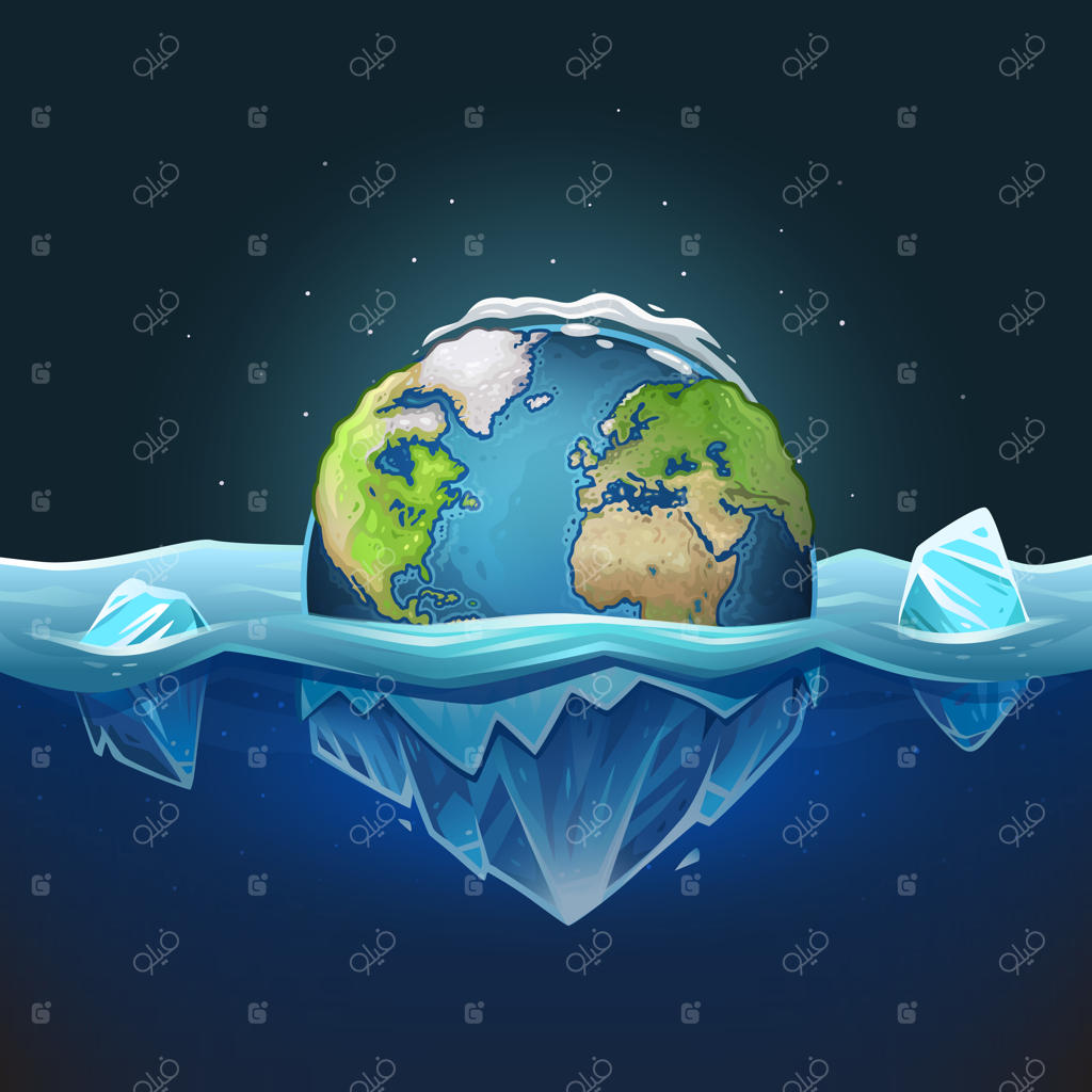 سیاره زمین و یخ در آب