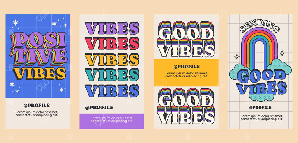 مجموعه استوری اینستاگرام کارتونی با حال خوب و طراحی دستی